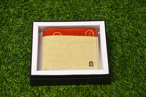Beige-Red Coin Print Wallet