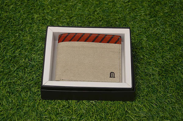 Beige-yellow Stripe Print Wallet